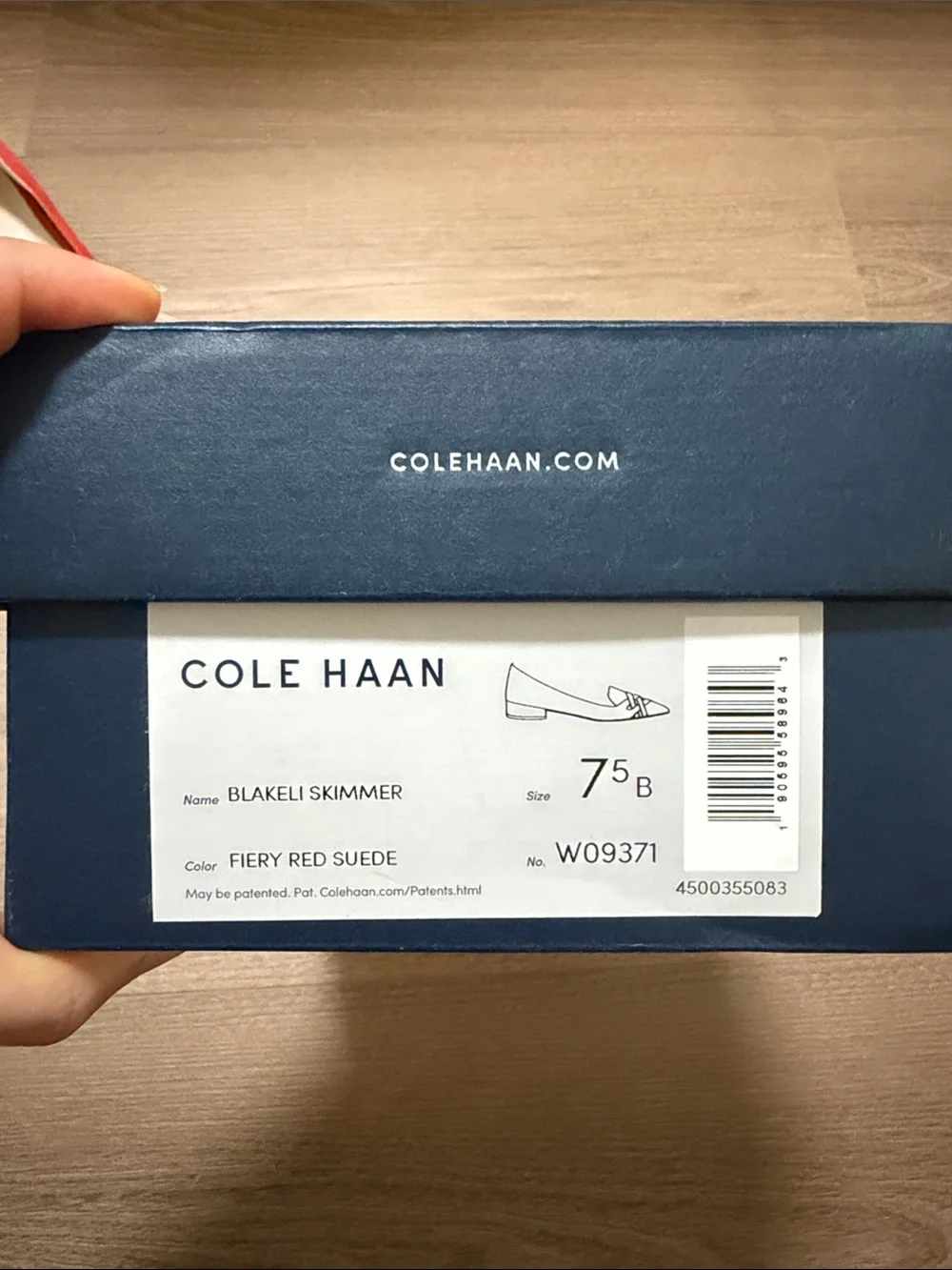Cole Haan Blakeli Skimmer Red Suede Pointed-Toe Flats